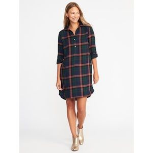 Old Navy Plaid Pullover Shirt Dress Size Small